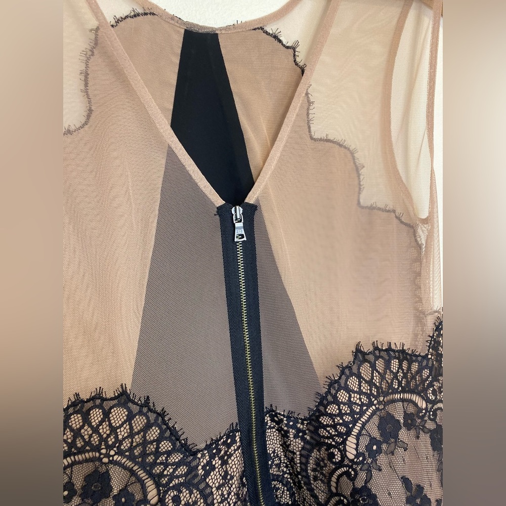 BCBGMaxAzria Black and Nude Lace Mini Dress - Picture 9 of 10